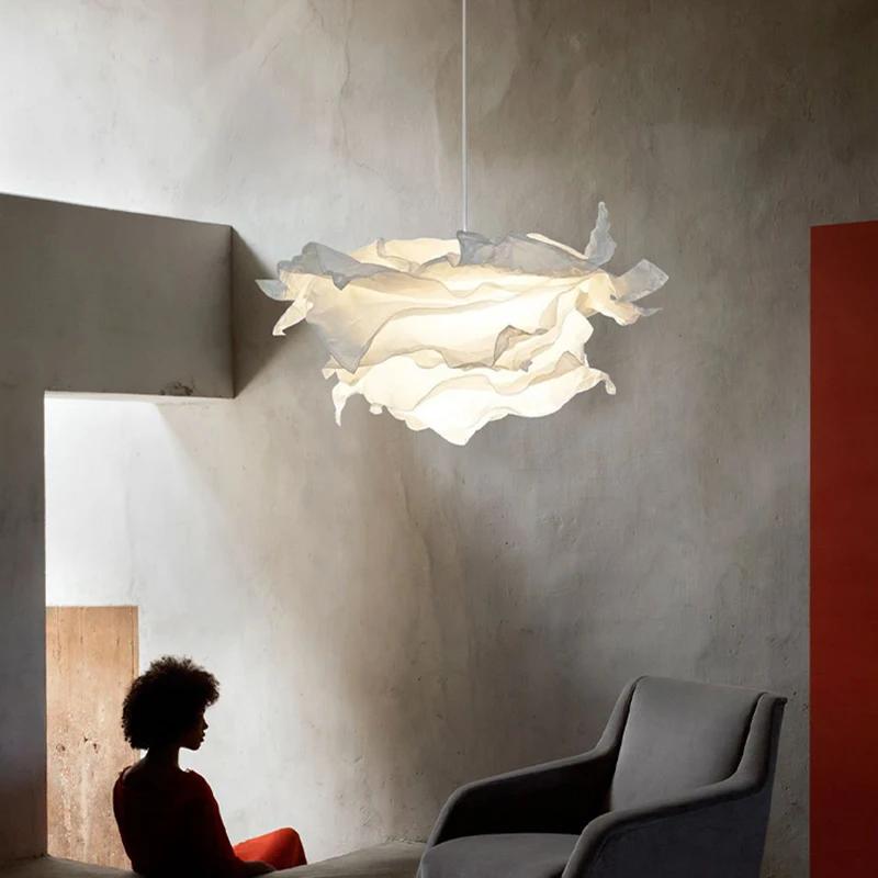 Lustre en papier minimaliste éclairage maison intérieure chambre salon lampes suspendues bricolage b