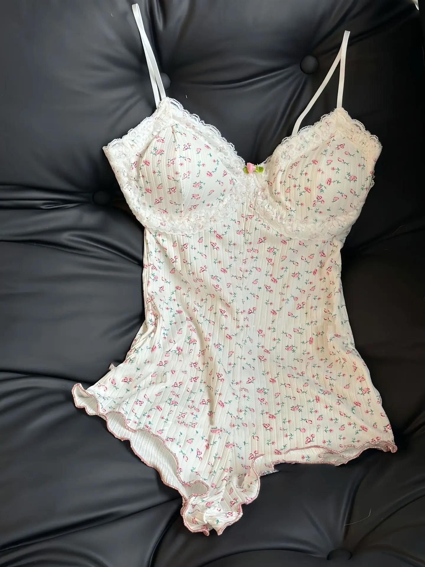 Onesie-Pyjamas floraux mignons pour femmes, ensemble de pyjamas PJ, CoAdvantages, Esthétique