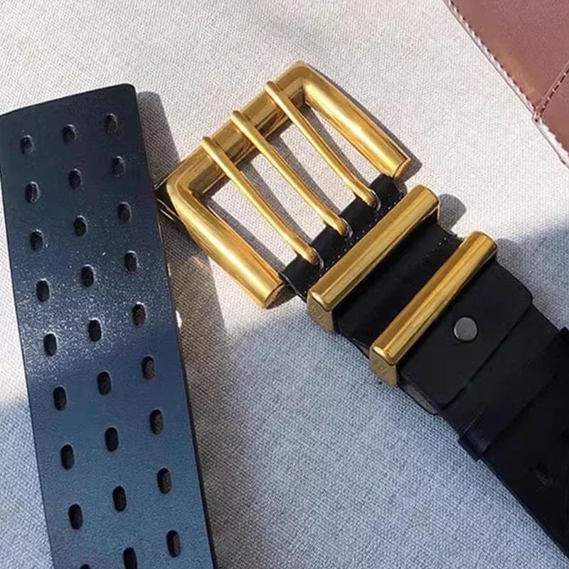 Marques de luxe haut de gamme, ceinture en cuir élégante pour femmes, large ceinture pour femmes, co