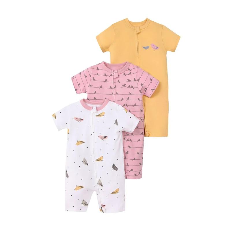 IYEAL bébé été 100% coton barboteuses garçons filles vêtements pyjamas 3 pièces/lot nouveau-né Bebe 