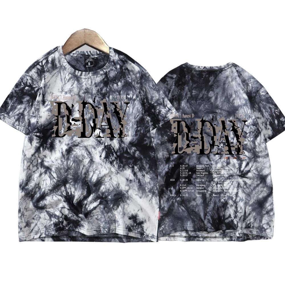 Suga Agust D Tour Tie Dye chemises unisexe col rond manches courtes musique populaire T-Shirt Fans c