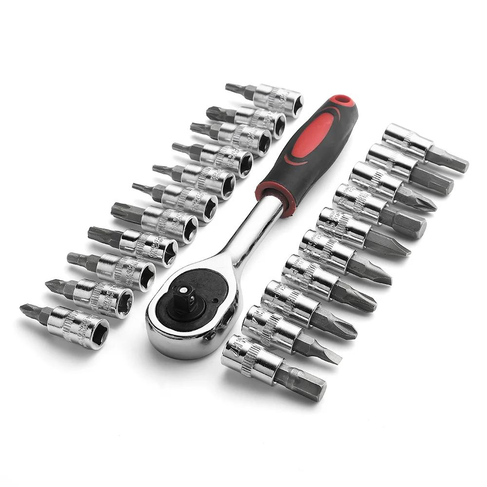 Jeu de clés à douille à cliquet, 108 pièces, ensembles d'outils de réparation automobile, clé dynamo