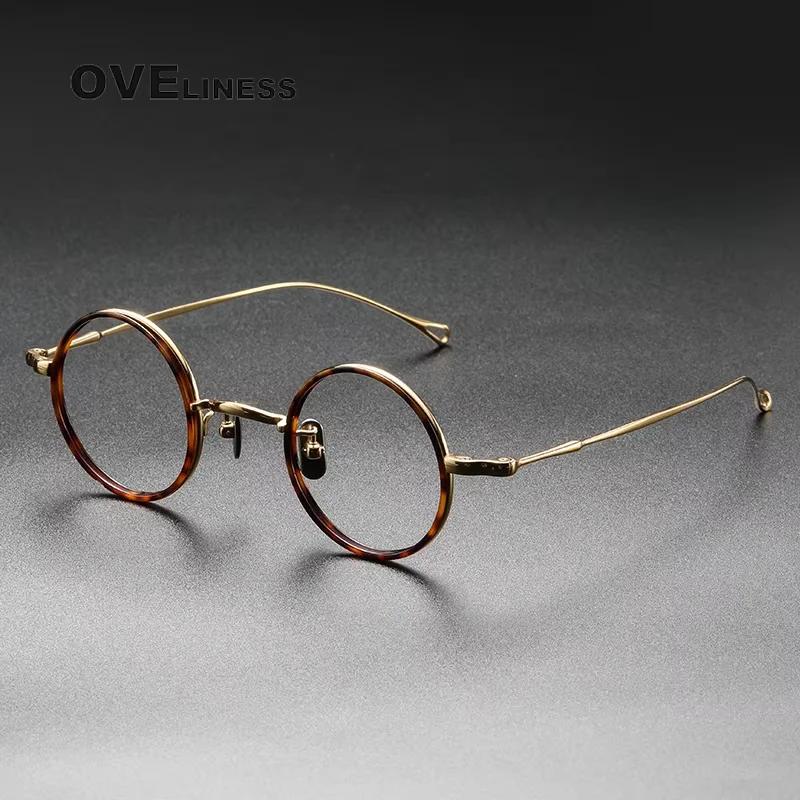 Monture de lunettes en titane pur hommes Vintage rond nouvelle marque Design montures de lunettes fe