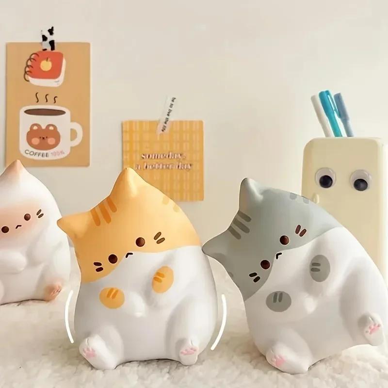 Jouets à presser en forme de chat de dessin animé pour enfants et adultes, 1 pièce, balles à rebond 