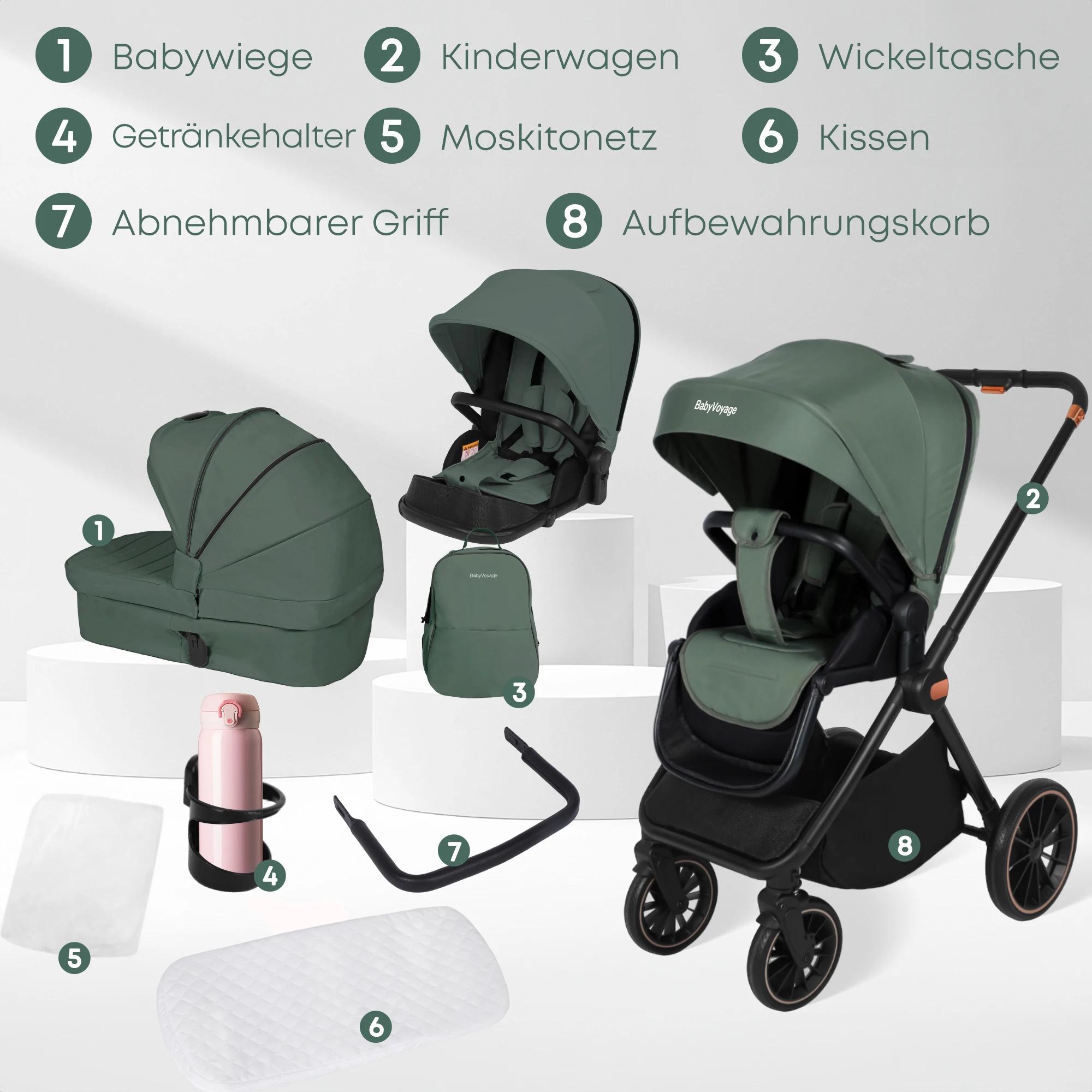 Poussette multifonctionnelle légère 2-en-1 de haute qualité, chariot bidirectionnel, cadre en alumin