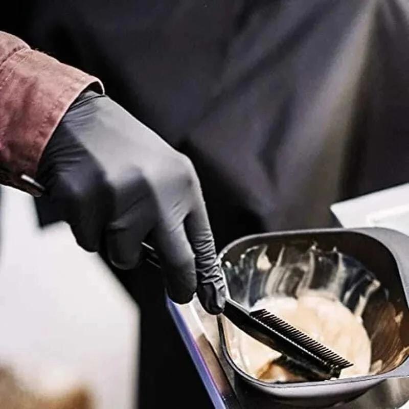 Gants jetables en Nitrile noir, 50/20 pièces, sans Latex, imperméables, durables, adaptés à la cuisi