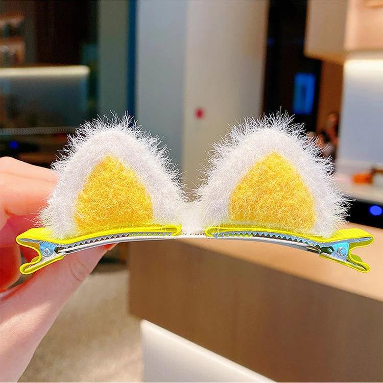 Épingles à cheveux oreilles de chat en peluche pour filles, 2 pièces, Clips à cheveux, accessoires p
