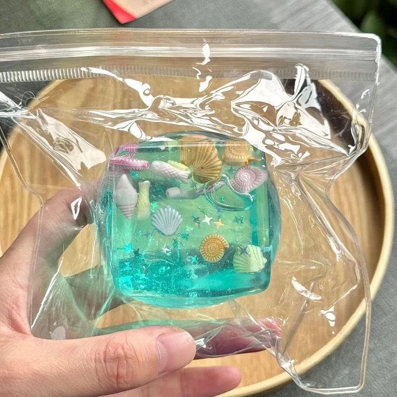 Cubes de maltose Squishy Fidget jouet Super doux Transparent étoile presser jouet océan sensoriel An