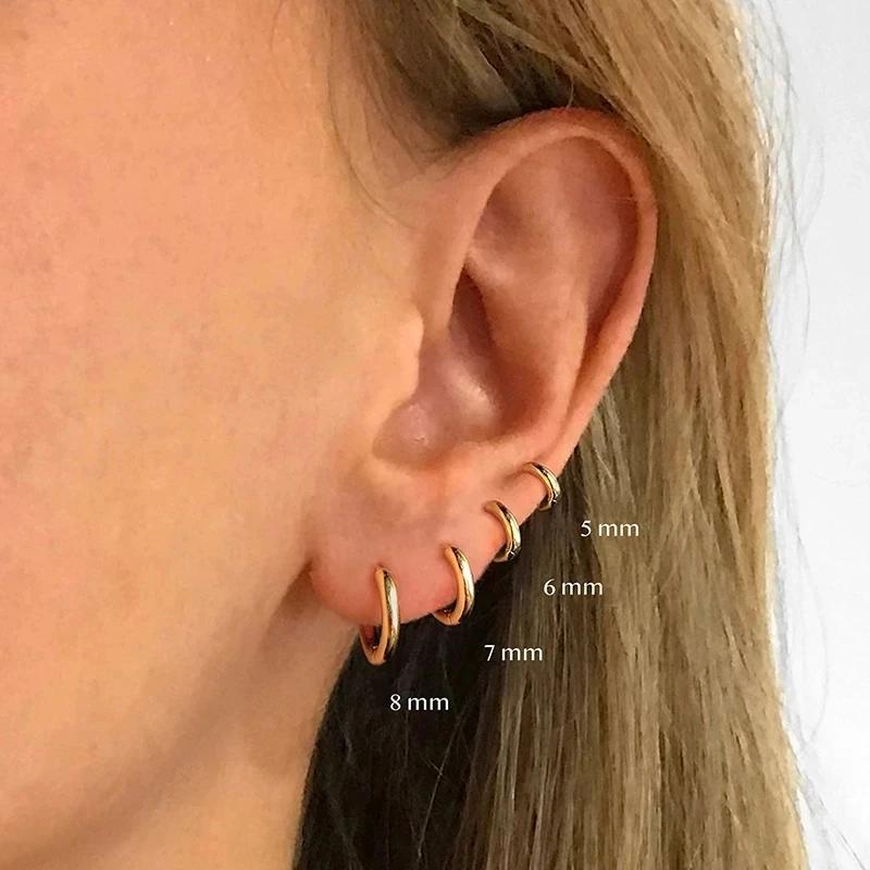 Aide – petites boucles d'oreilles créoles en argent Sterling 925, or Rose, pour femmes et filles, ca