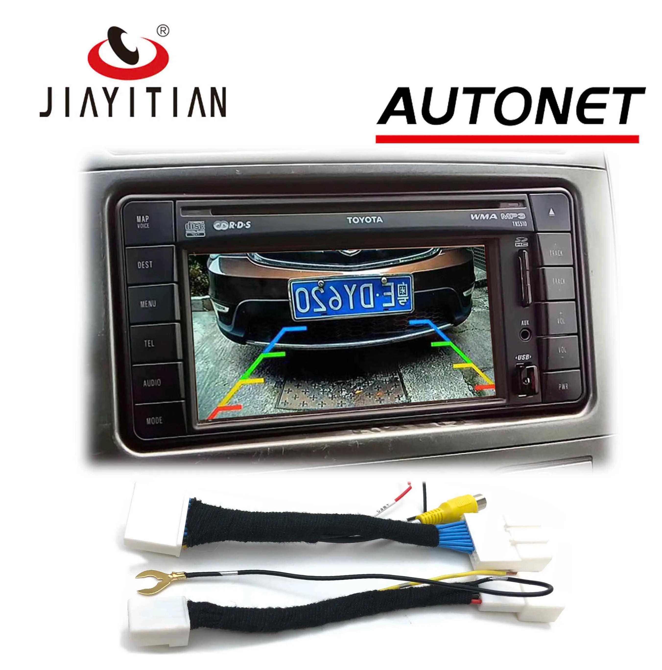 JIAYITIAN Kit d'adaptateur de caméra de recul pour Toyota GEN5 GEN6 TNS510 unité RAV4 Avensis VERSO 