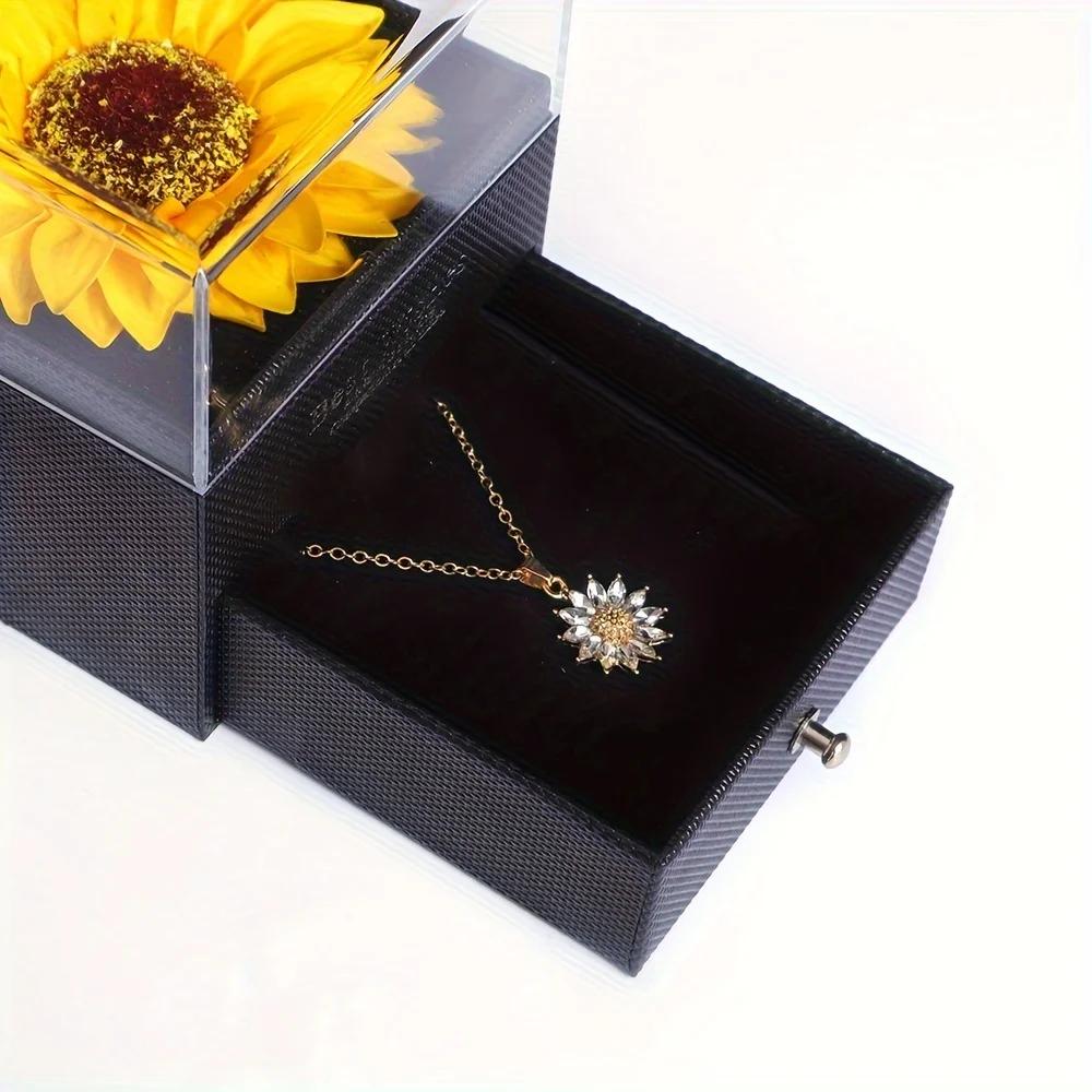 Coffret cadeau élégant collier tournesol - Celébrez l'amour, la fidélité