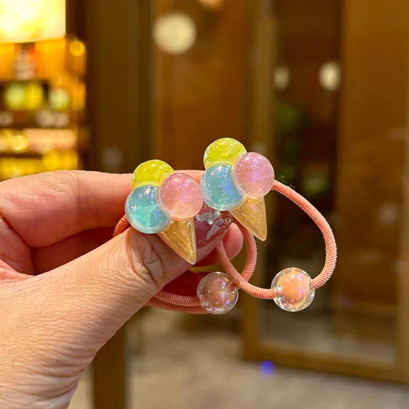 Jolies bandes élastiques arc-en-ciel pour filles, accessoires pour cheveux pour enfants, vêtements d