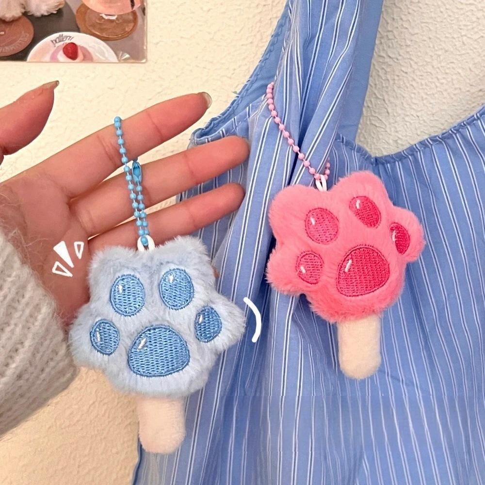 1/2 pièces mignon dessin animé pendentif chaton griffe Popsicle Figurine porte-clés sac porte-clés p