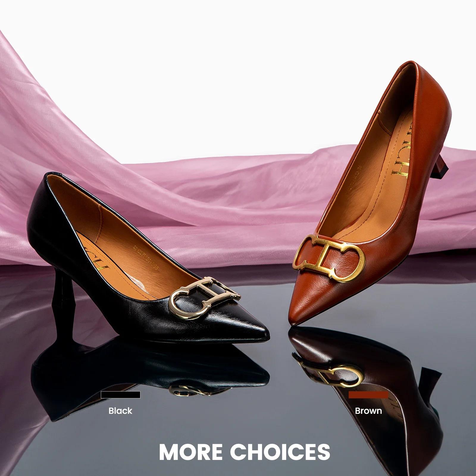 CHCH-Chaussures de Marque en Cuir Verni pour Femme, à Talons Hauts et Pointus, Style Bateau, pour Ma