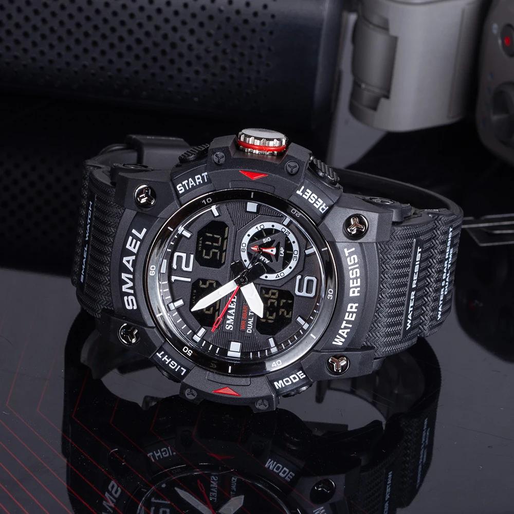 SMAEL-Montre-bracelet de sport militaire pour homme, chronomètre d'alarme, rétroéclairage numérique 