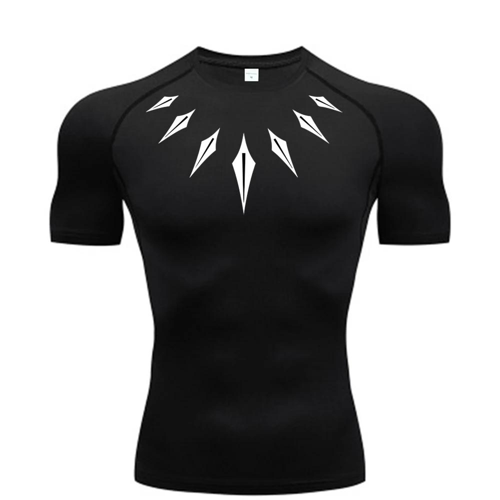 Anime hommes Compression chemise Fitness Sport course serré gymnase t-shirts athlétique entraînement