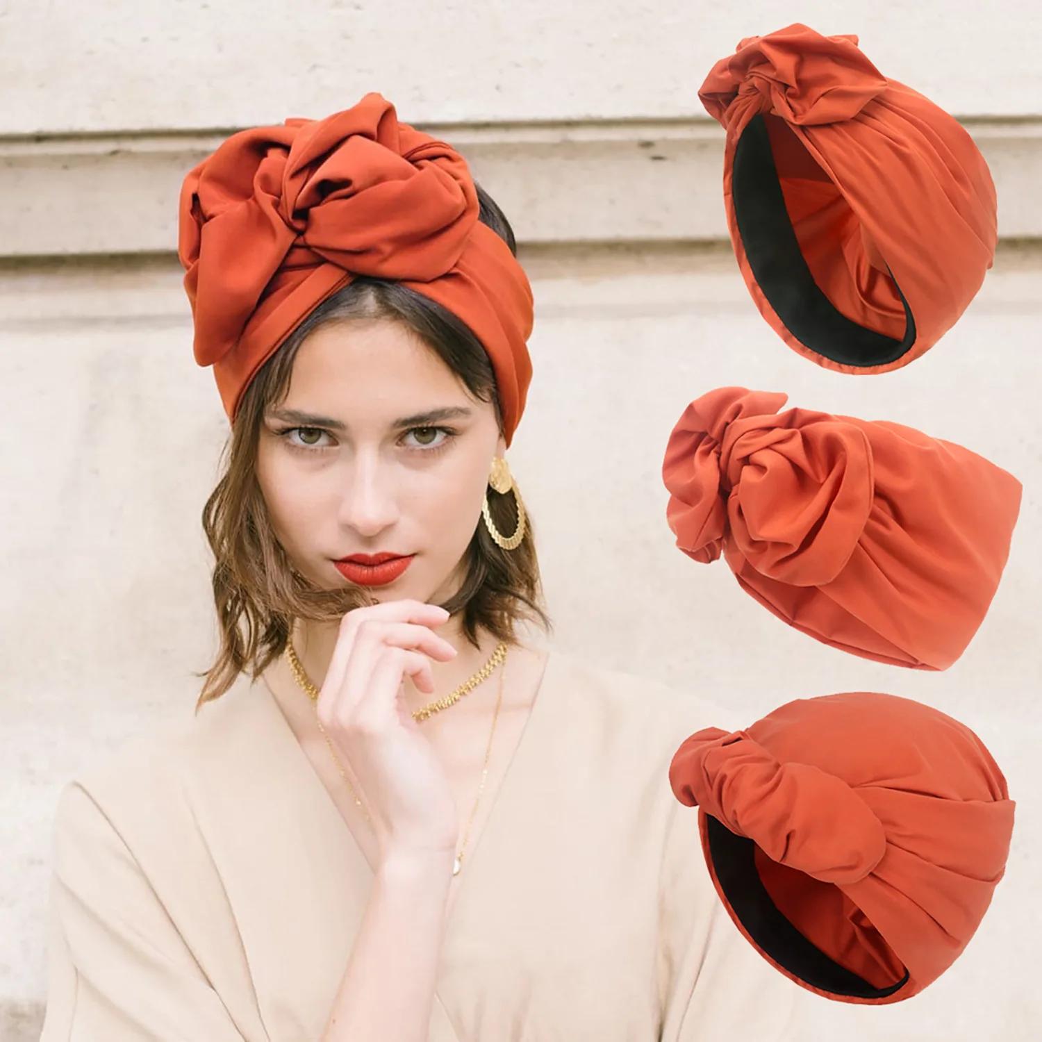 Femme musulman foulard casquette coton bandeau africain bandeau élégant rétro Turban pour dames bonn