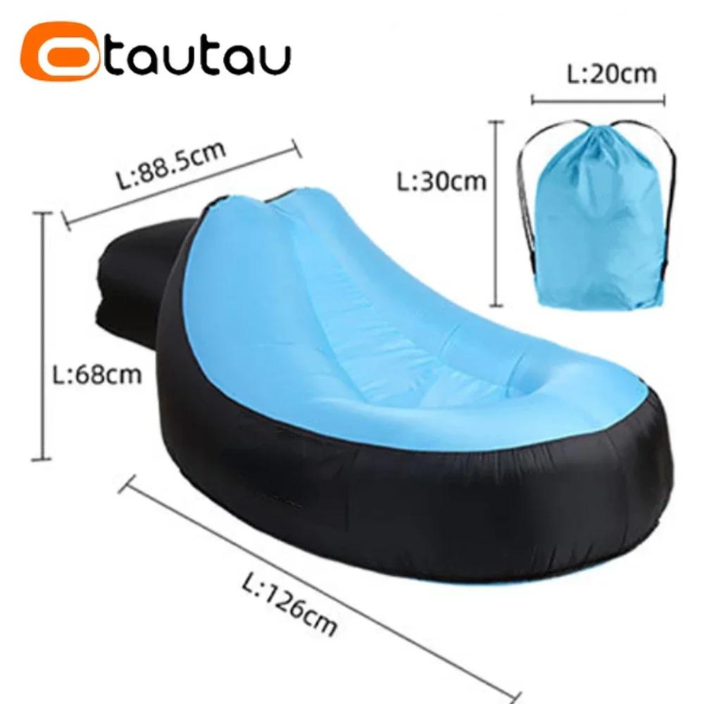 OTAUTAU-Chaise longue gonflable portable, canapé de camping en plein air, pouf confortable, pouf, ja
