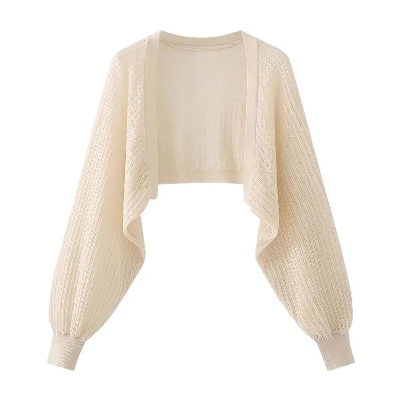 Cardigan tricoté en soie glacée française, résistant au soleil, veste fine d'été pour femmes, gilet,