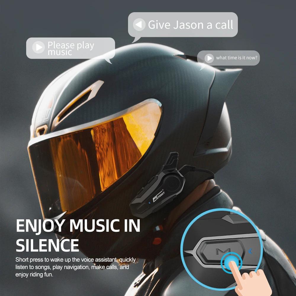 Oreillette Bluetooth sans fil pour moto, appareil de communication pour casque, intercom pour 2 moto