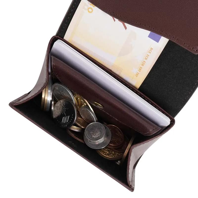 Petit portefeuille Portable pour hommes en cuir de Grain fin, Mini portefeuille Vintage en cuir véri