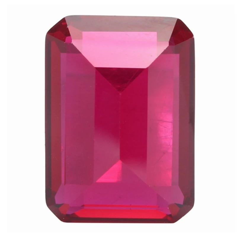 Rubis de sang de Pigeon naturel, Test UV, 12x16mm, 12.50 Cts, Sri-Lanka VVS, coupe émeraude, pierres