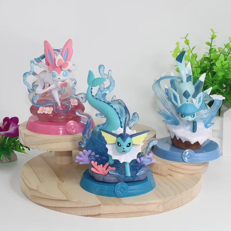 Figurine Pokemon Eeveelution Espeon Sylveon Glaceon Leafeon Vaporeon Umbreon Flareon, modèle de boît