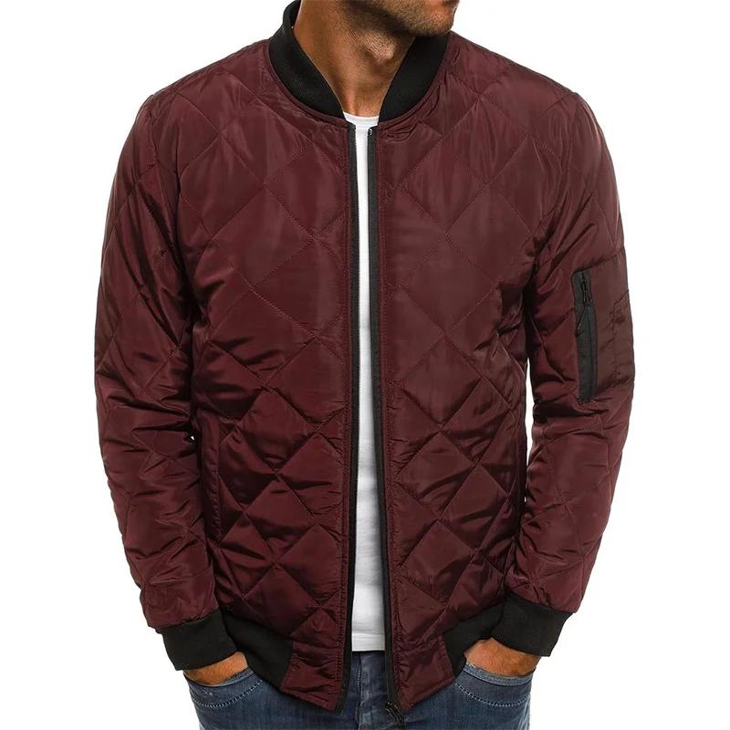 Veste d'hiver légère pressée en maille pour homme, col de Baseball, Vintage, vol décontracté, manche