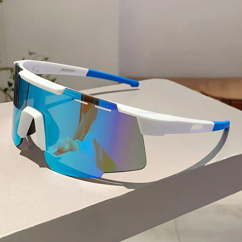 1/2 pièces mode monobloc Anti UV hommes lunettes en plein air marque miroir sport lunettes de soleil