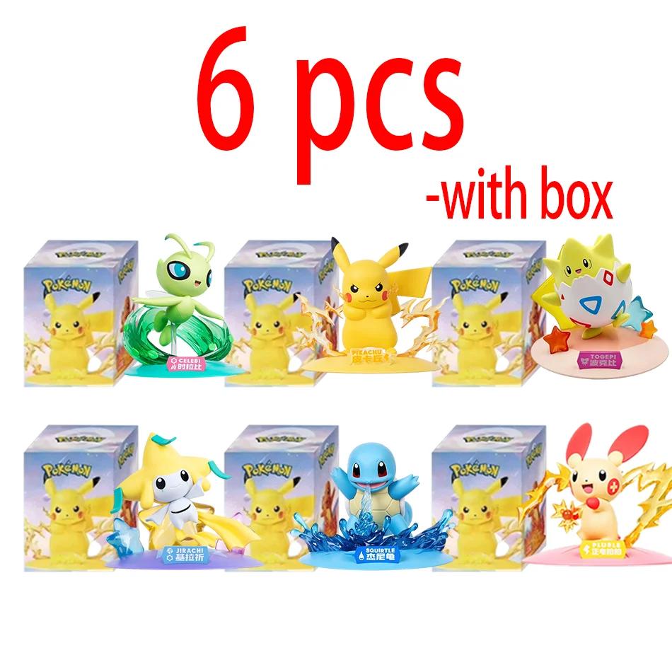 12 poupées d'action Pok é mon Pikachu, boîte aveugle, modèles Anime, décorations de bureau, jouets P