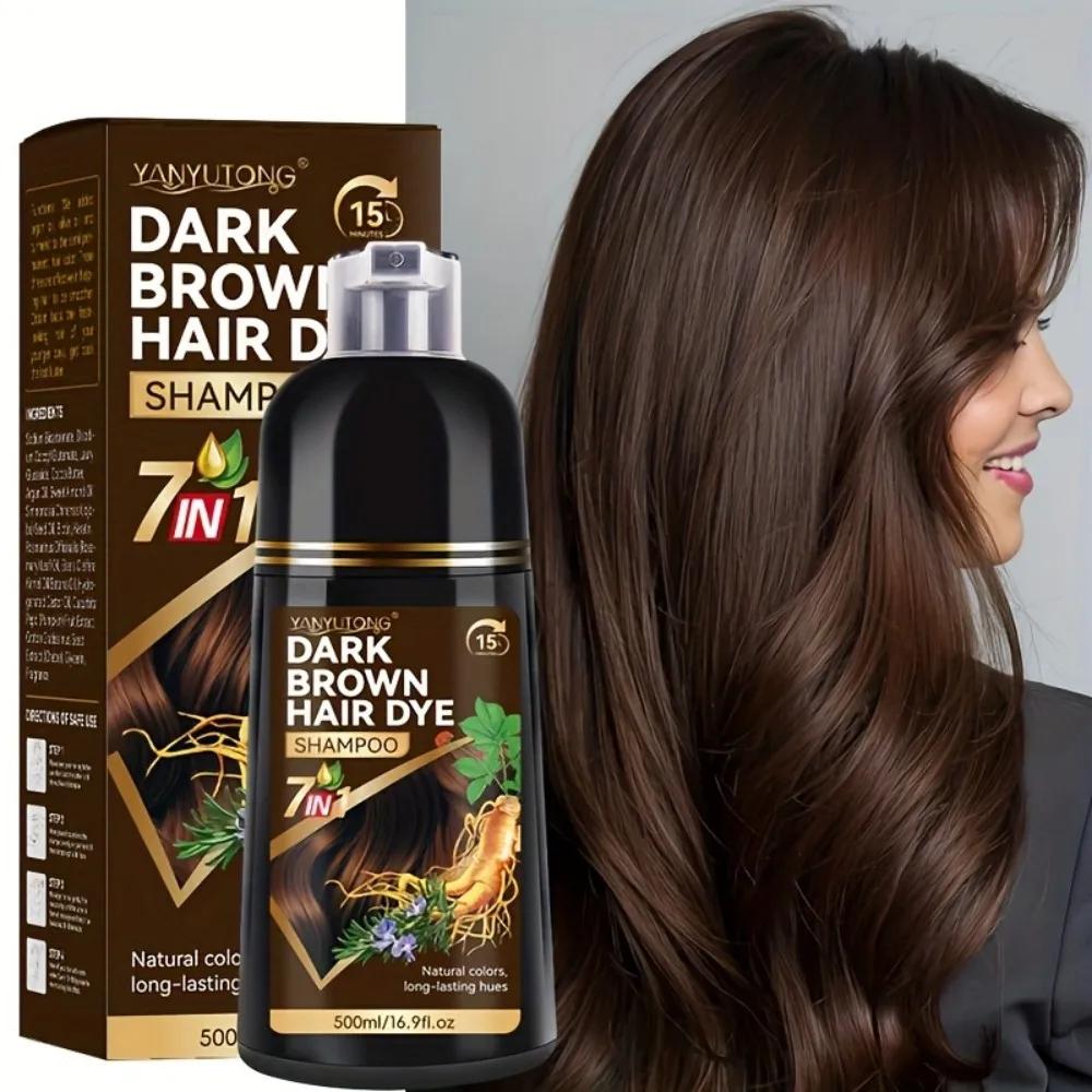 Shampoo colorant pour cheveux 7-en-1 unisexe pour adultes, mousse colorante pour cheveux, colorant p