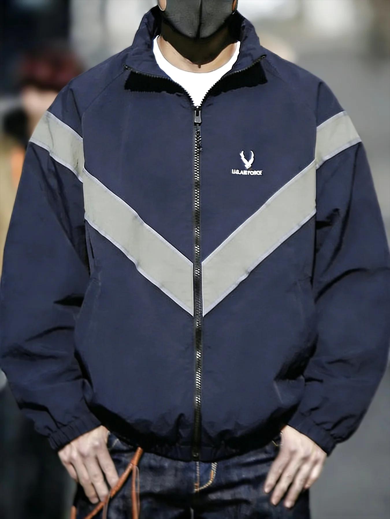 Veste vintage de l'US Air Force IPTU pour hommes, coupe-vent réfléchissant imperméable à capuche en 
