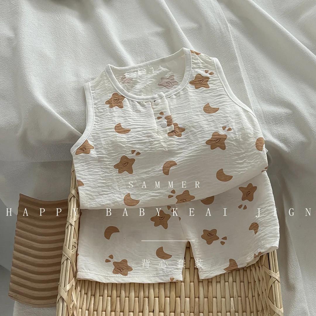 Ensemble deux pièces pour garçons et filles, gilet et short décontractés pour bébé, nouvelle Version