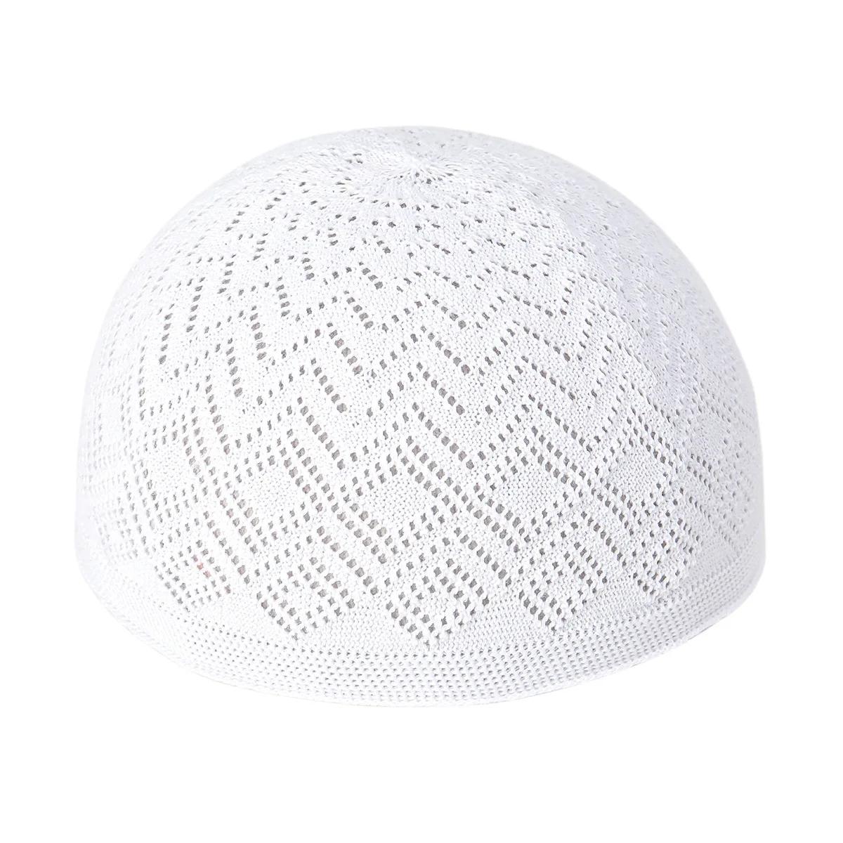 Chapeaux de prière tricotés pour hommes musulmans, Kufi islamique Taqiya Takke Peci, casquette tête 