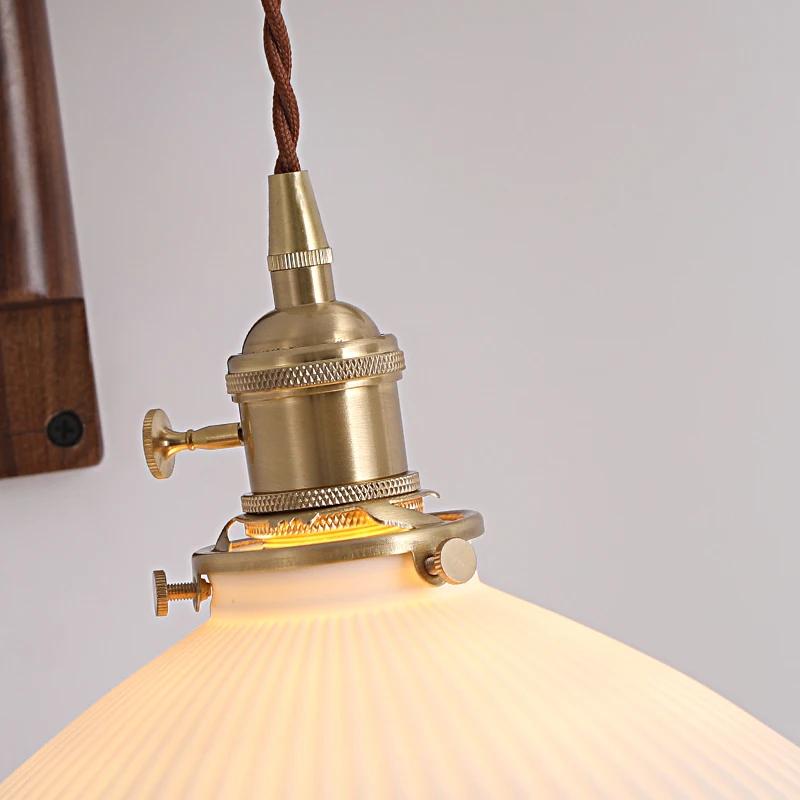 Applique murale pliante rétro couleur noyer, étude japonaise, salon, chambre à coucher, lampe de che