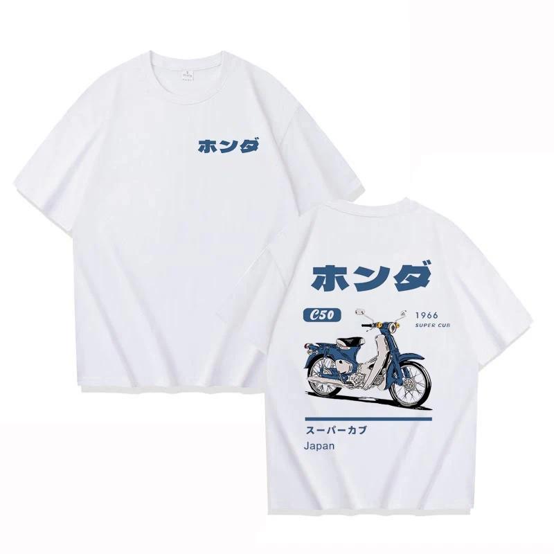 Mode T-Shirt ample rétro été dessin animé voiture impression unisexe à manches courtes col rond Coup