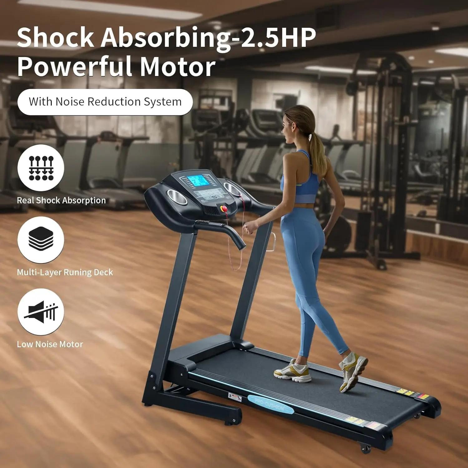 Tapis de course pliant avec inclinaison automatique, 12% pouces, 2.5 chevaux, 15 préréglages, usage 