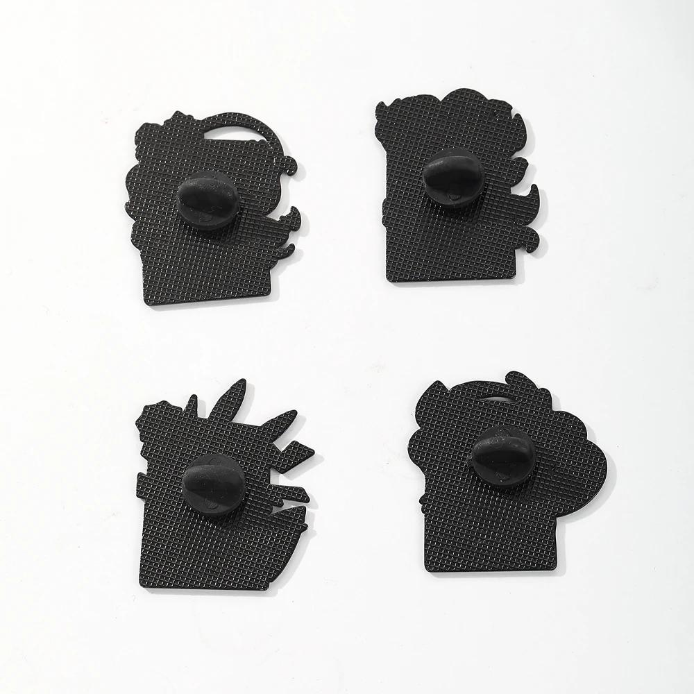 4 épingles en émail Charmander de dessin animé, broches en métal, badges de revers pour sacs à dos, 