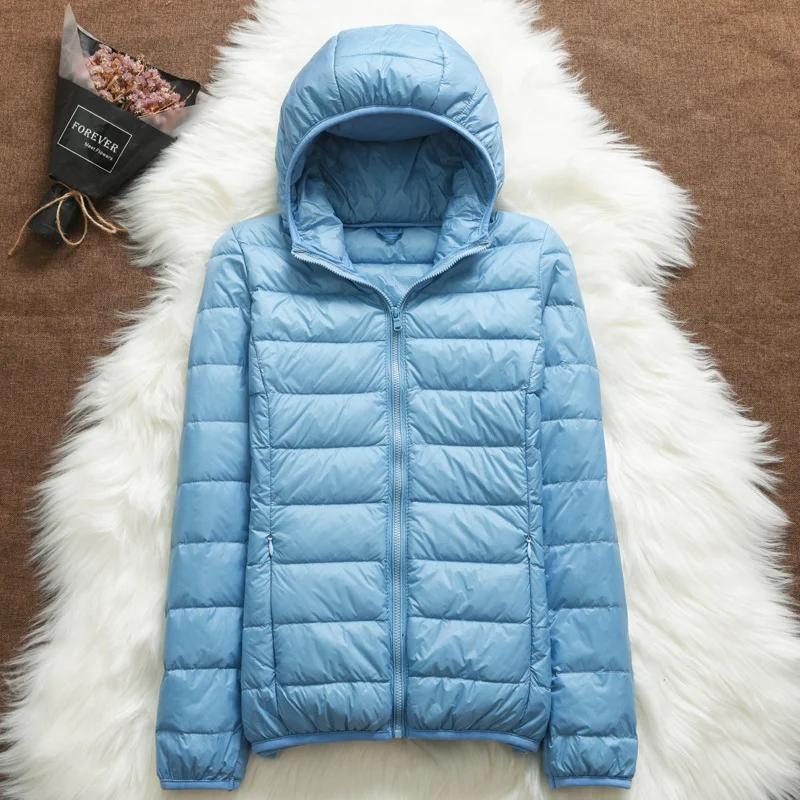 Doudounes à capuche ultralégères pour femmes, 2023 duvet de canard blanc, parkas pliables décontract
