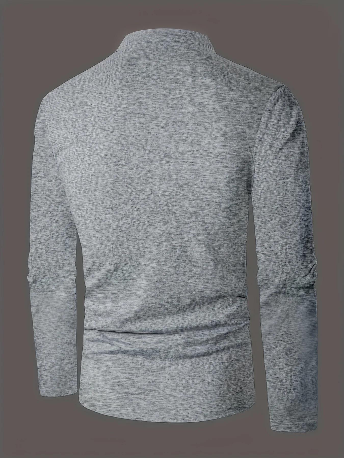 Un polo élégant à col rond pour hommes, uni épissé, adapté à porter à la maison en été, automne et h