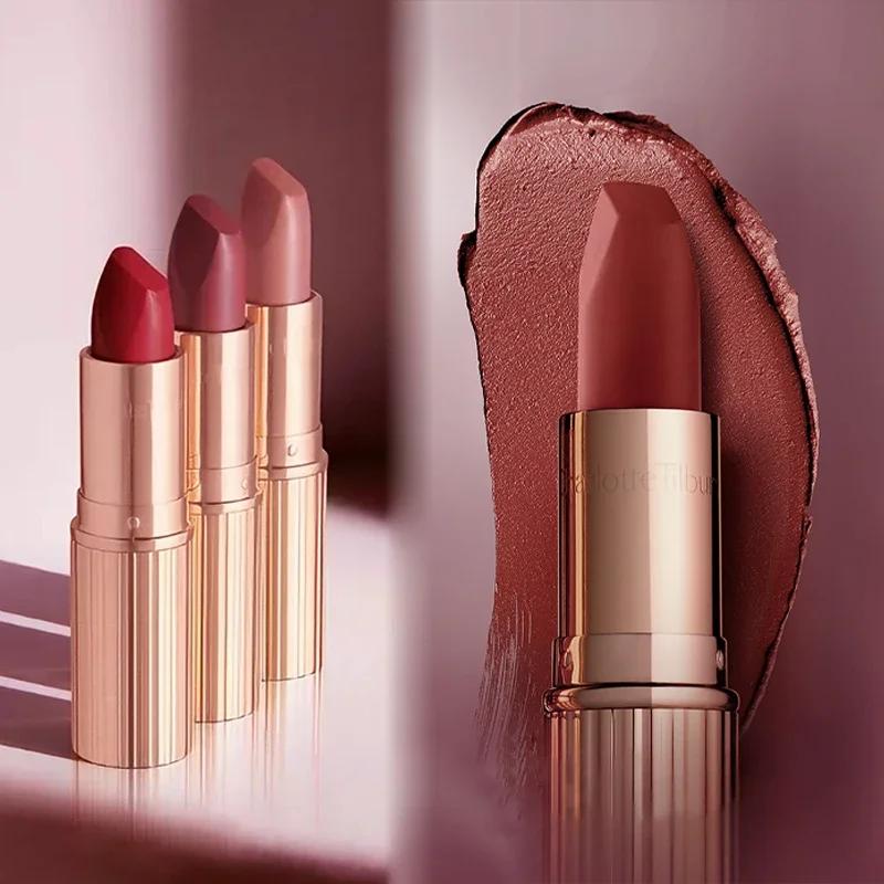 CT Blush en poudre bicolore en forme de cœur, maquillage longue tenue, petit tube doré, rouge à lèvr