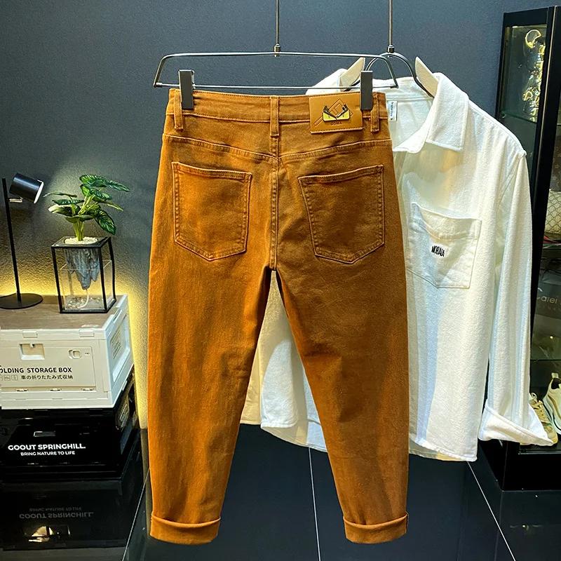 Jean en Denim pour Homme, Pantalon Long, Extensible, Ajusté, Décontracté, Très Tendance, à la Mode, 