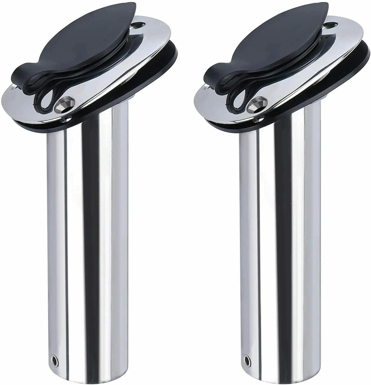 2 supports de canne à pêche pour bateau, montage encastré en acier inoxydable, dosette de canne à 30