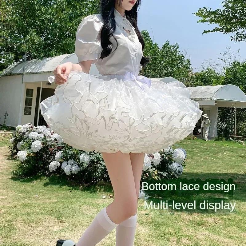 Jupons à volants multicouches pour femmes, jupe à bulles moelleuse, sous-jupe Crinoline, sans cercea