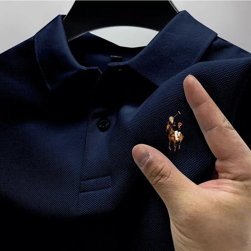 Polo décontracté pour hommes, streetwear d'été, manches courtes, hauts décontractés pour affaires, v