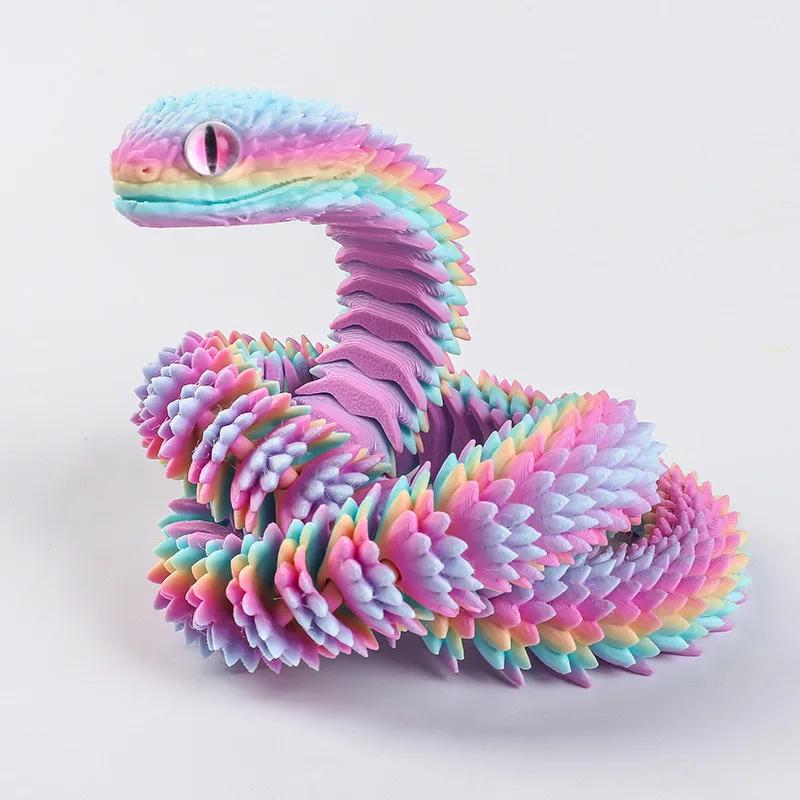 Nouvelle Statue de Serpent Réaliste Imprimée en 3D 2026, Jouet Anti-Stress Articulé, Simulation de S