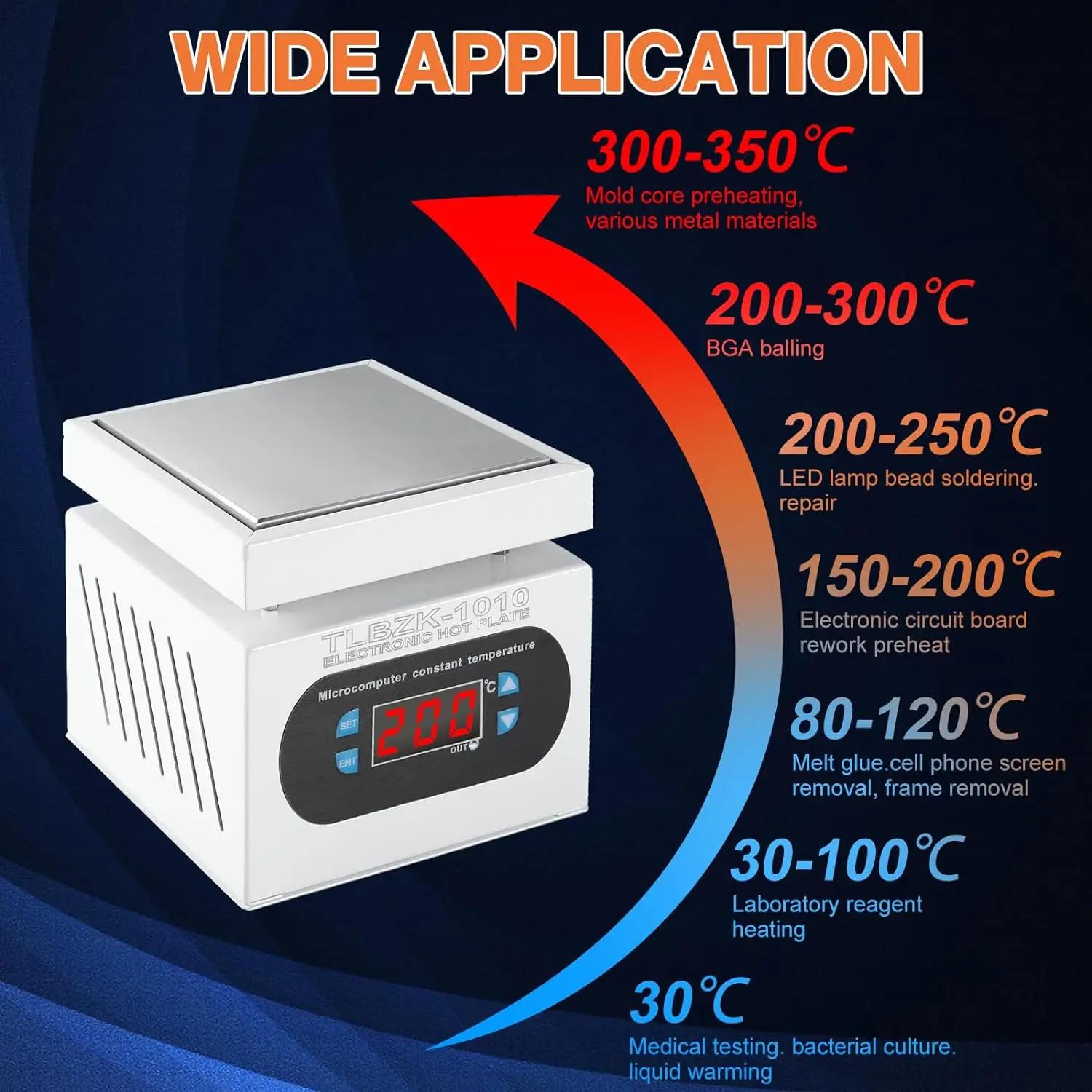 Station de chauffage numérique 350W/500W, plateforme de préchauffage électronique, plaque chauffante