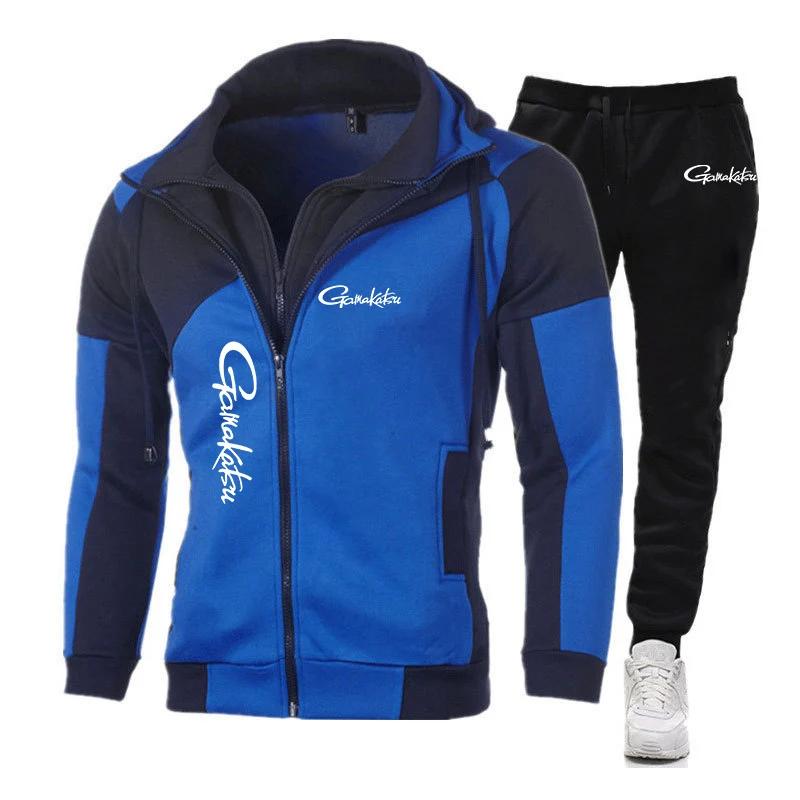 Ensemble de sport confortable en coton imprimé Gamakatsu pour hommes, sweat à capuche tendance avec 