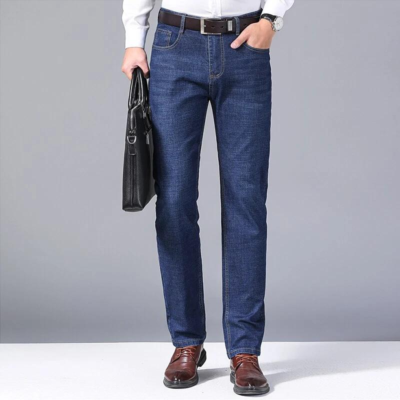 Hommes doux droit Denim pantalon 2025 automne classique affaires noir Biker jean salopette Masculino