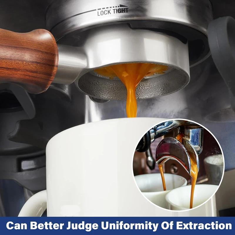 Porte-filtre à café sans fond pour machine à expresso Hiinvasive, acier inoxydable, 51mm, 3 oreilles